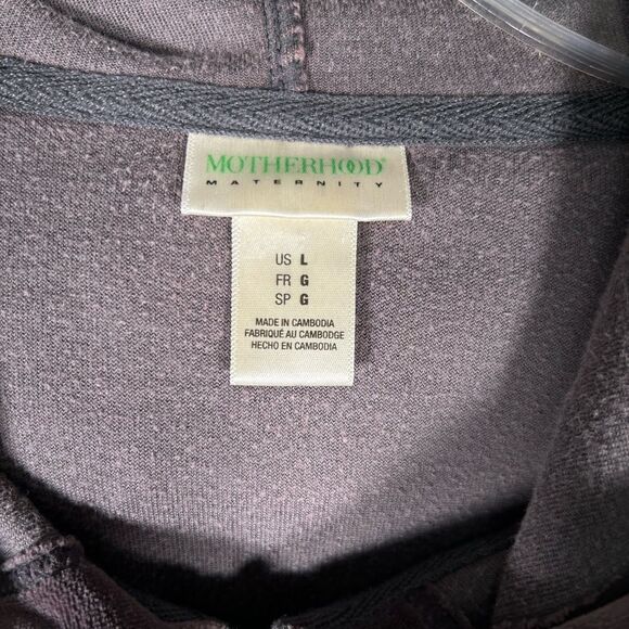 Motherhood Maternity Velour Gray Velour Zip Front Hoodie L - Picture 3 of 7
